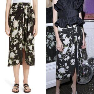 Johanna Ortiz Floral Print 100% Silk Maxi Skirt Size 8 New With Tags Nostalgic